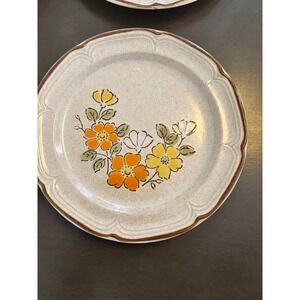 Hearthside Baroque Spring Garden Stoneware SaladPlates Set of 5 Floral Japan